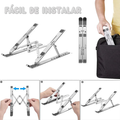 MÁS VENDIDO | ÚLTIMAS UNIDADES  Soporte Plegable de Aluminio para Laptop Antideslizante Ajustable
