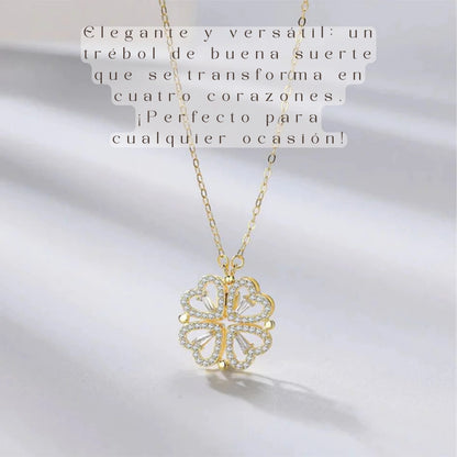 EMPAQUE BOLA ROJA Con collar de 4  corazones  ❤ para la buena suerte