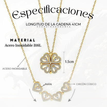 EMPAQUE BOLA ROJA Con collar de 4  corazones  ❤ para la buena suerte