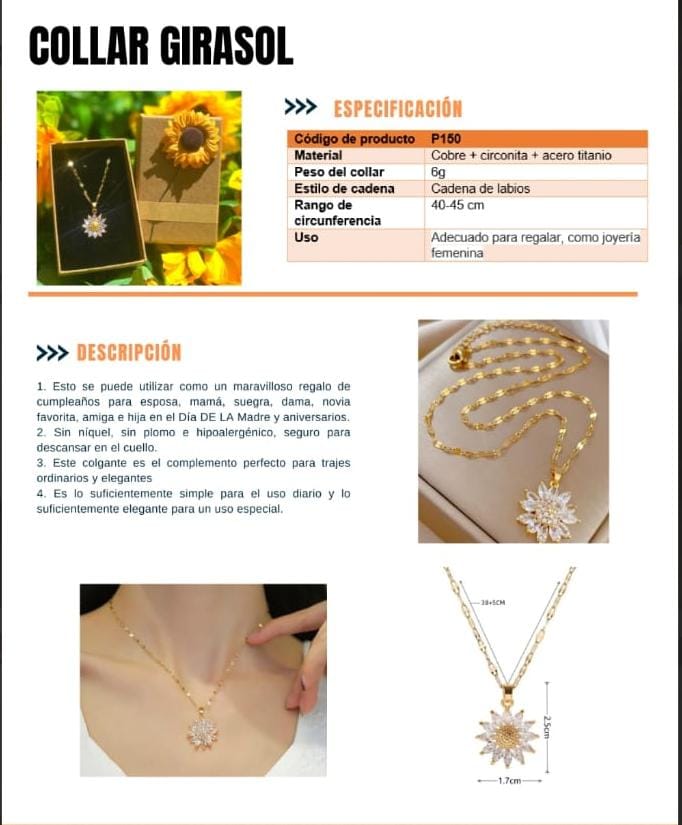 Collar girasol