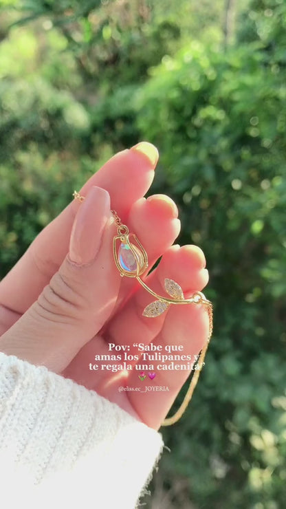 COLLAR TULIPAN DORADO