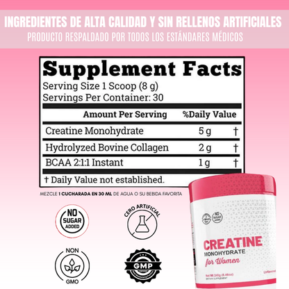 GlutePro® Monohidrato de Creatina para Mujeres