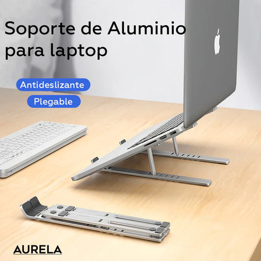 MÁS VENDIDO | ÚLTIMAS UNIDADES  Soporte Plegable de Aluminio para Laptop Antideslizante Ajustable